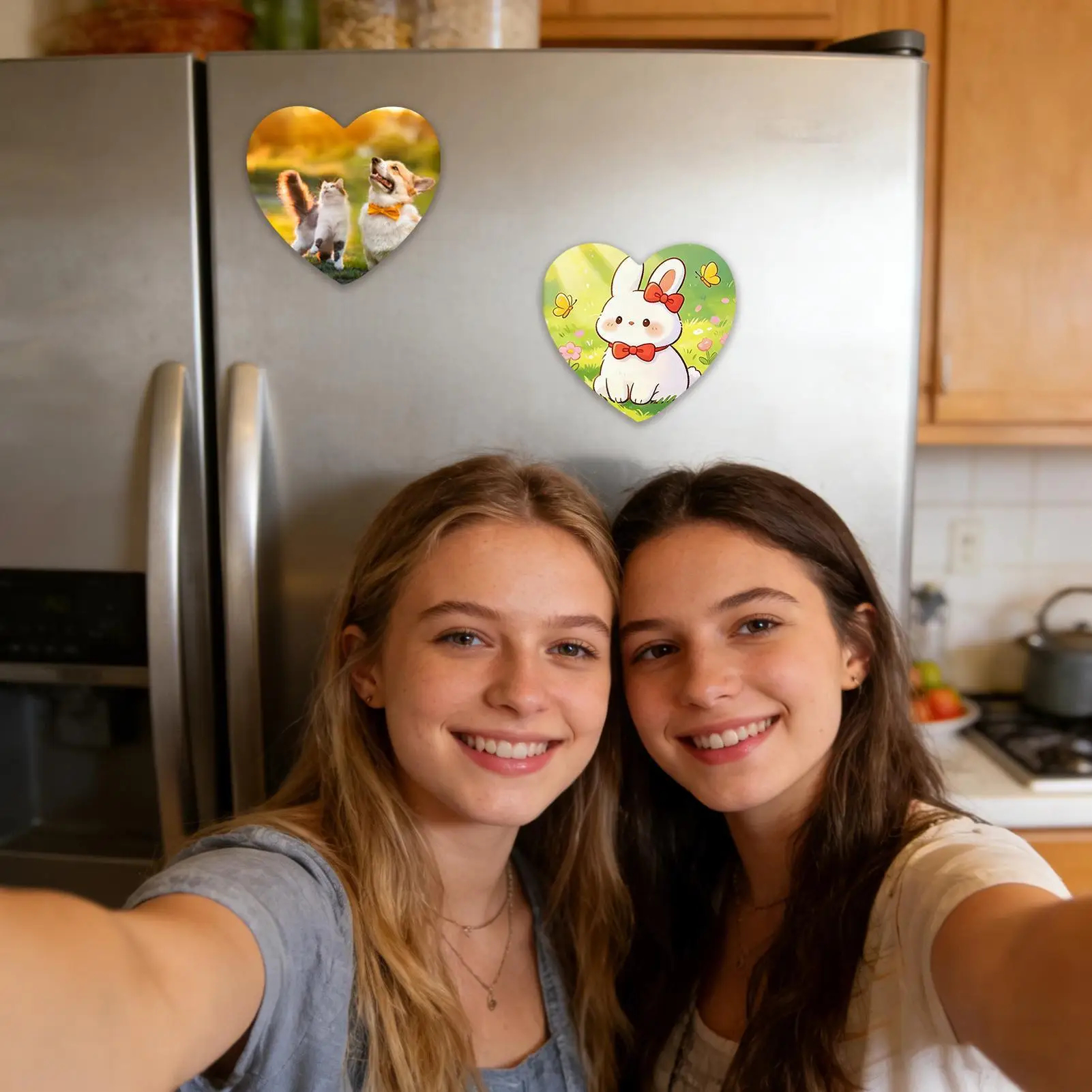 Refrigerator Magnets Acrylic Self-Adhesive Photo Frames Magnetic Magnets Refrigerator For Holiday Kitchen Lockers Cabinet