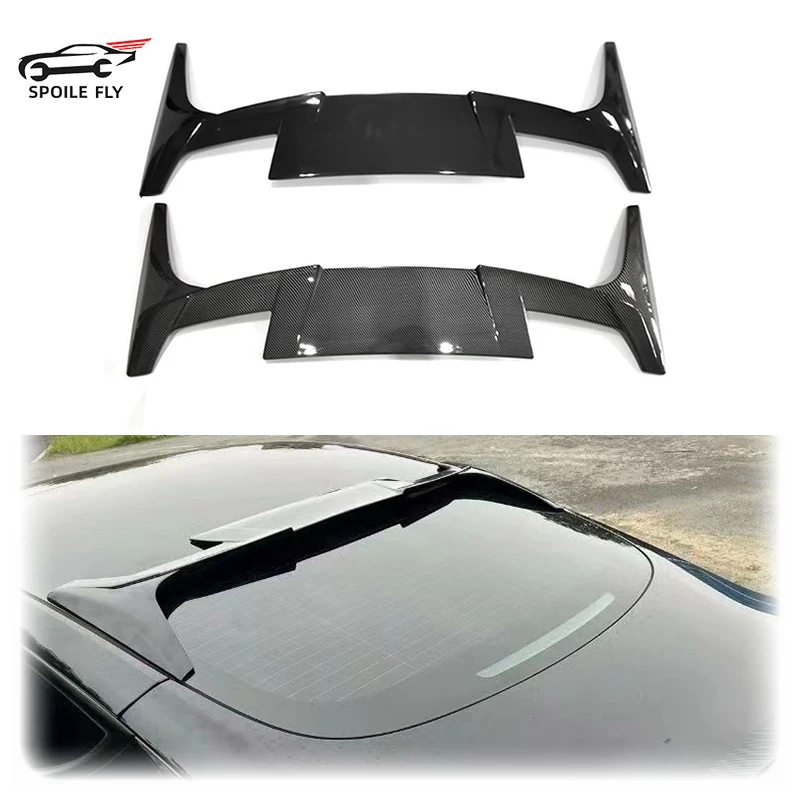 High Quality ABS For Tesla Model 3 / Model Y 2016-2024 Car Spoiler Wing Roof Spoilers Glossy Black Carbon Fiber Look Body Kit