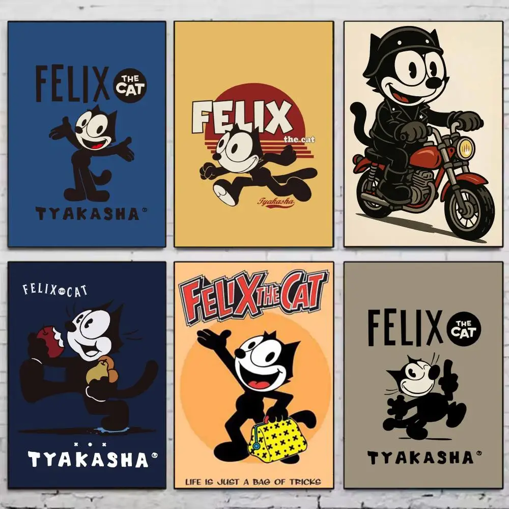 1PC Stars F-Felix The Cat Poster PP Wall Posters Celebrity Cartoon Art Prints for Bedroom Office Waterproof Gift