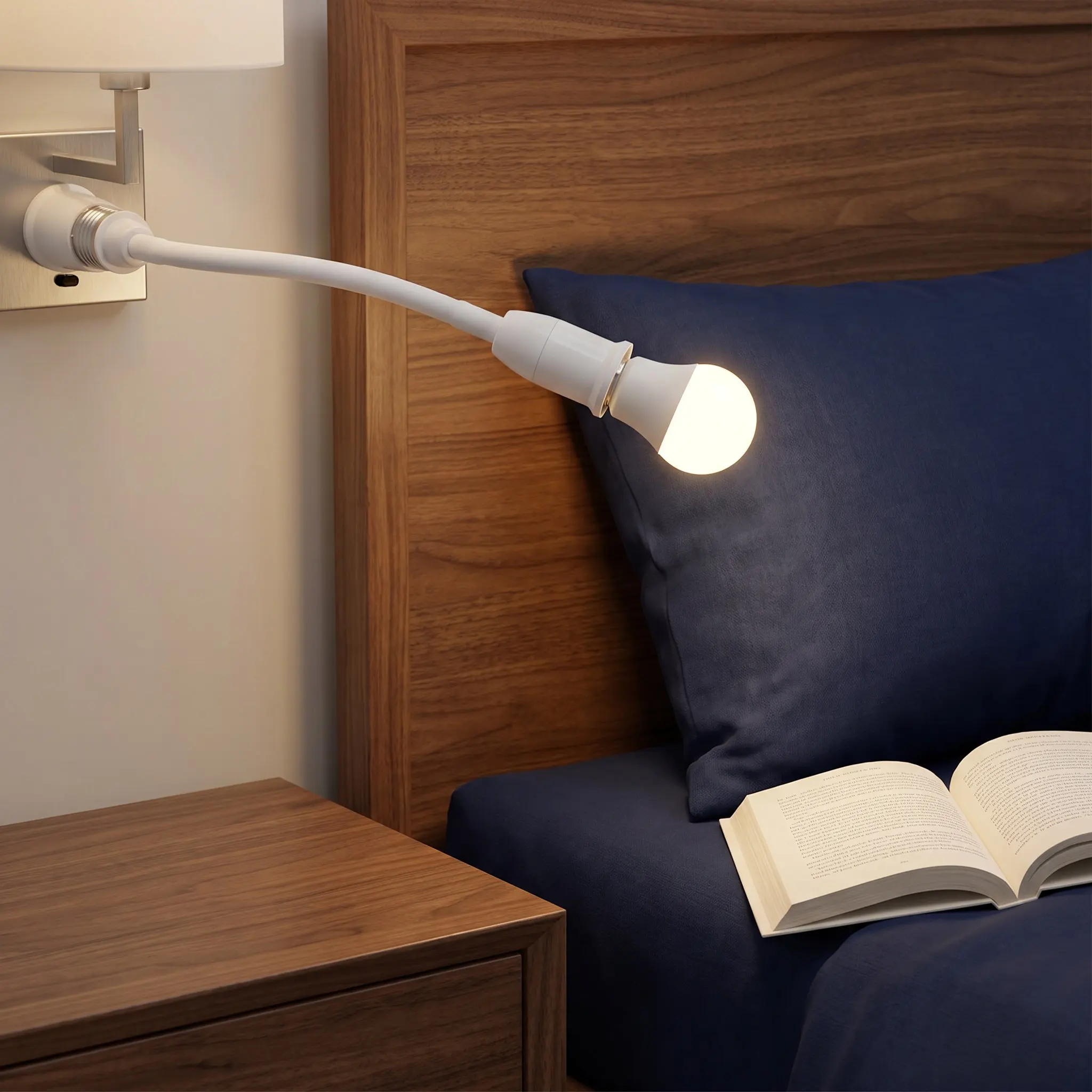 4Pcs E27 Flexible Lamp Socket Extender 7.8 Inch Bendable Adjustable Light Bulb Holder Extension Adapter Heat Resistant Lamp