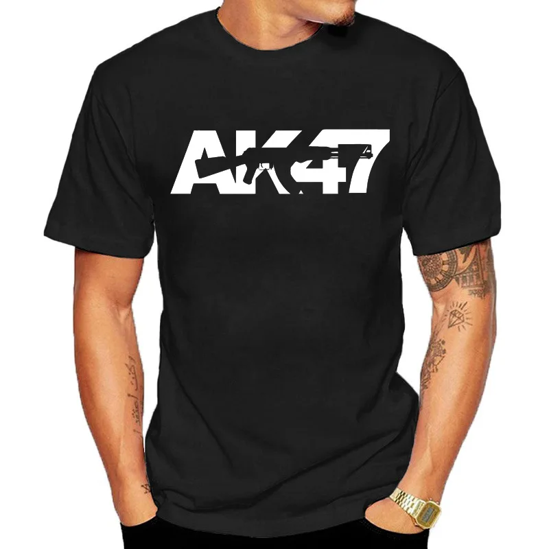 The Latest Men's Pure Cotton T-shirt Ak47 From 2025 Is Comfortable High Quality. It Is Suitable for Beach Travel and Parties