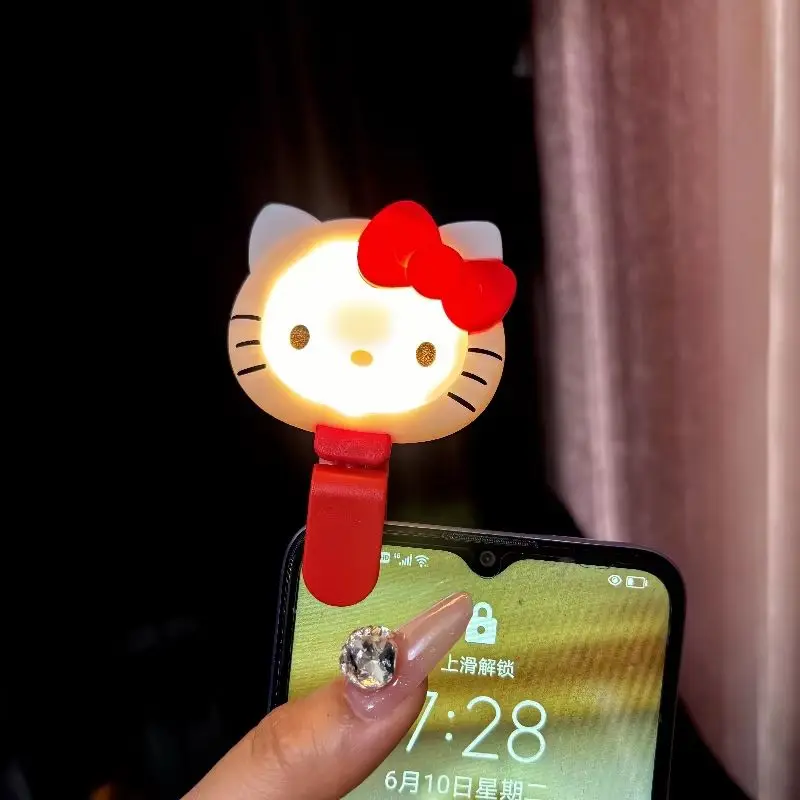 Hot Small And Exquisite Cartoon Cute Hello Kitty Luminous Toy Girls Mini Portable Selfie Supplement Light Atmosphere Lights