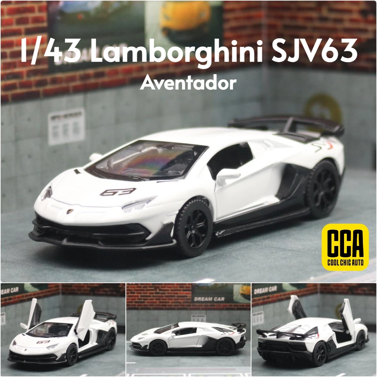 1/43 Lamborghini Aventador SVJ63 Toy Car Model Diecast Metal