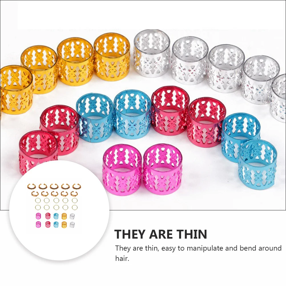 

30 шт., кольца для косичек, металлические декоративные заколки «сделай сам», для косичек, хвост, борода, длинные короткие вьющиеся аксессуары для волос