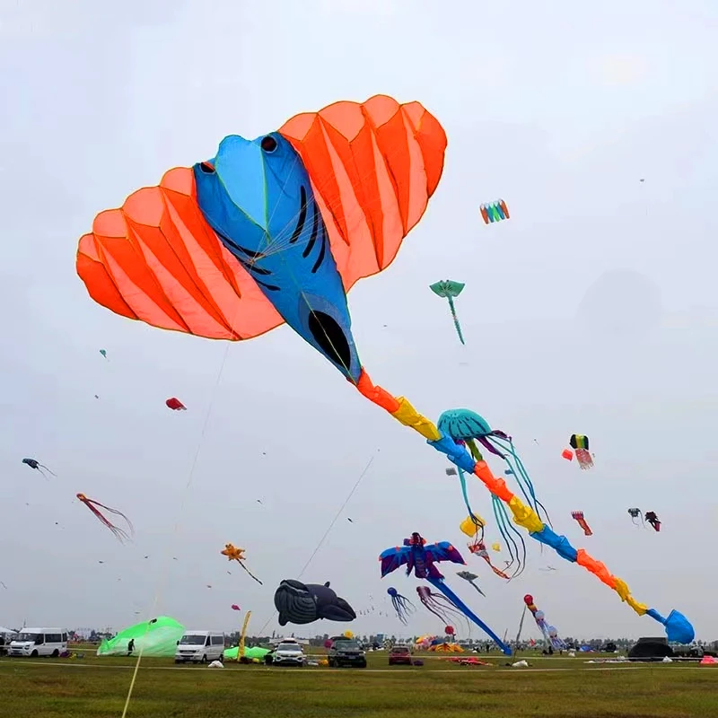 Darmowa wysyłka latające ryby latawce linia zabawne zabawki sportowe papalote windsurf 3d profesjonalny wiatr zabawa na świeżym powietrzu miękkie latawce wiertarka nawijacz