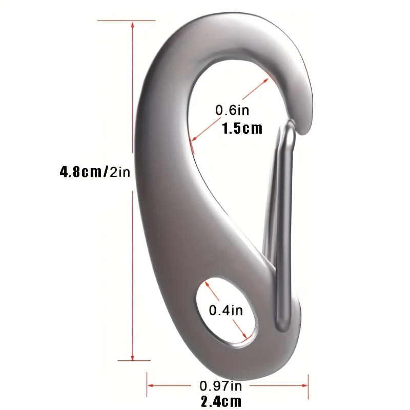 8pcs Multifunctional Egg Shape Spring Snap Hooks Marine Hiking Camping Belt Carabiner Quick Release Hook ﻿