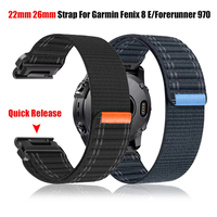 26mm 22mm Loop Nylon Watch Strap for Garmin Forerunner 970 965 Quickfit Band Instinct 3 2X/EPIX Pro/Fenix 8 E 7X 7 6X Watchband
