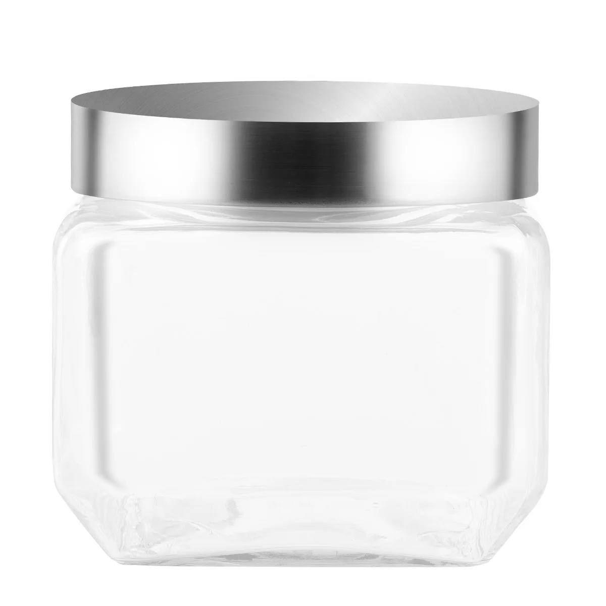 

1Pcs Kitchen Glass Storage Jar Airtight Sealed Container Stainless Steel Lid Multifunctional Food Jar Grain Snack Candy Holder