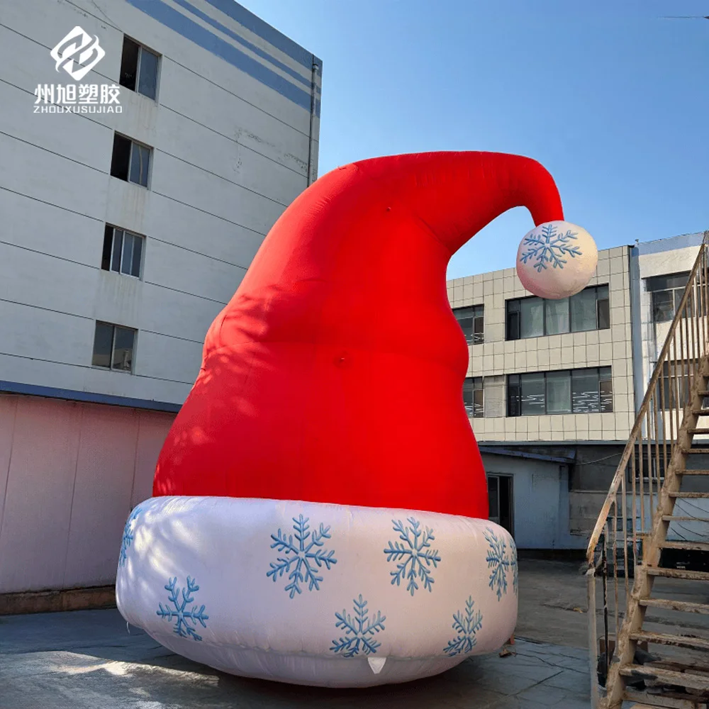 Inflatable Christmas hats, with blower, commercial inflatable Christmas decorations for shopping malls' events