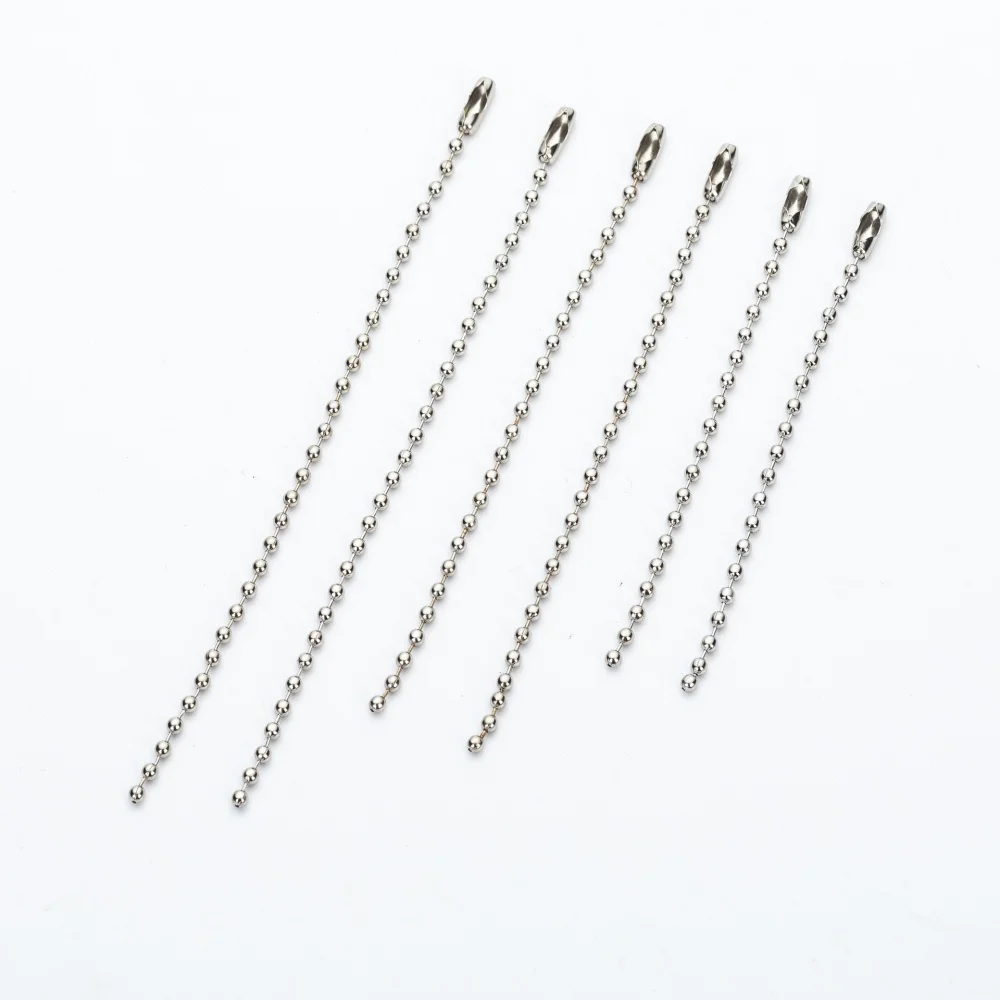 

50/100 шт., металлический шарик, удлинитель цепи из бисера для DIY, брелок для собачьей бирки, ручной разъем для этикеток, аксессуары для поиска ювелирных изделий, поставка