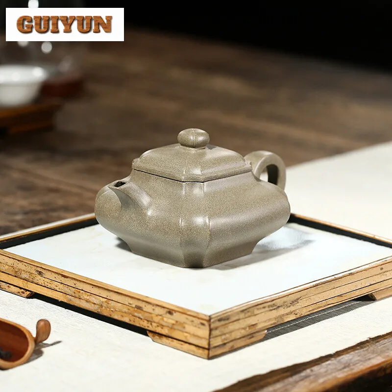 250ml Yixing Purple Clay Teapot Master Handmade Tea Pot Beauty Tea Infuser Raw Ore Gray Section Mud Kettle Chinese Zisha Tea Set