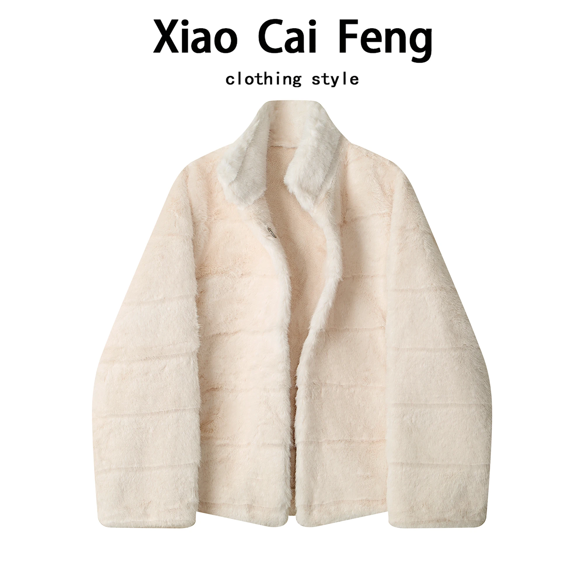 

Thiened Winter Coat Women's Stand Collar Fur Jaet Young Sle Inteated Skin Fur Warmth Plu Large Coat Eco-friendly