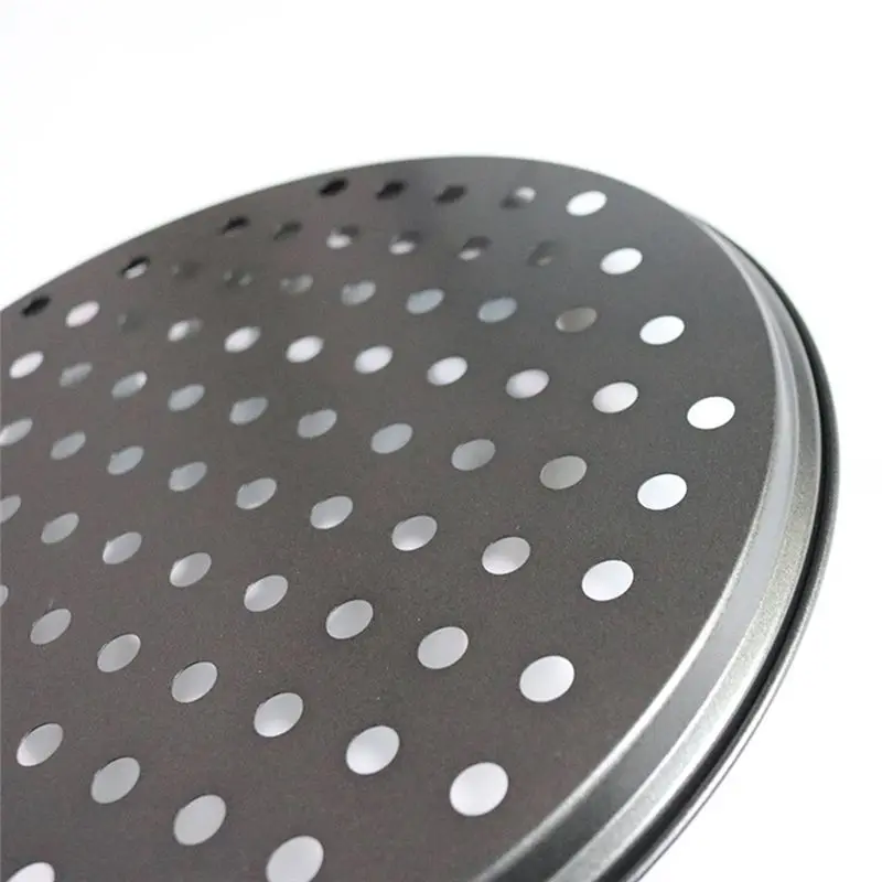 LLCS-4 Pack 11 Inch Personal Perforated Pizza Pans Carbon Steel With Nonstick Coating Easy To Clean Pizza Baking Tray