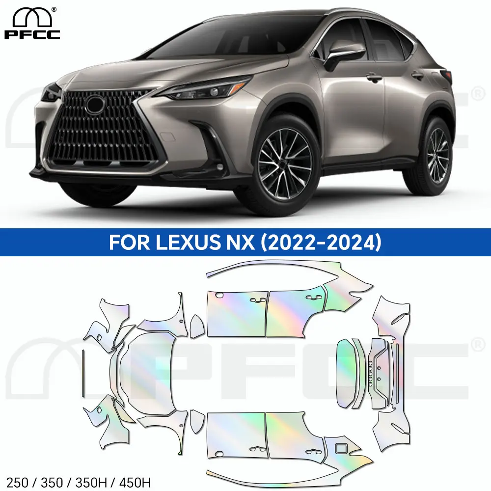 

PFCC для Lexus NX 250 350 350H 450H 2022 2023 2024 Предварительно вырезанная PPF TPU защитная пленка для автомобильной краски Прозрачный комплект бюстгальтера Наклейка Аксессуары ﻿
