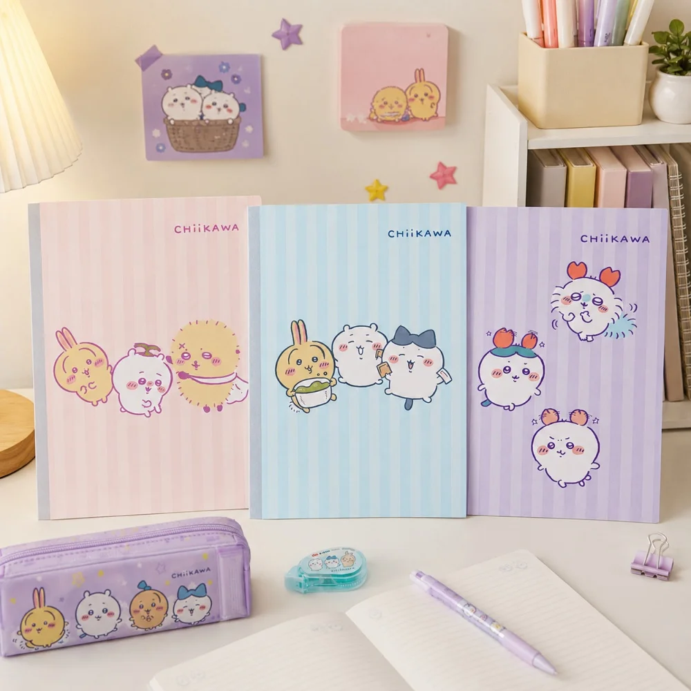 Genuine Chiikawa Usagi Hachiware B5 Perfect Bound Notebook 40 Sheets 8mm Ruled Lined Journal for Students Office Study Gift