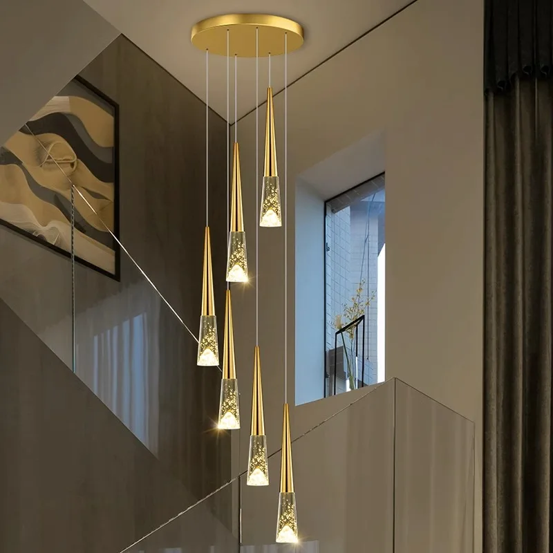 Imagem -03 - Nordic Pendant Lights For Home Decoration Stair Chandelier Sala de Estar e Jantar Luz de Teto Iluminação Interna