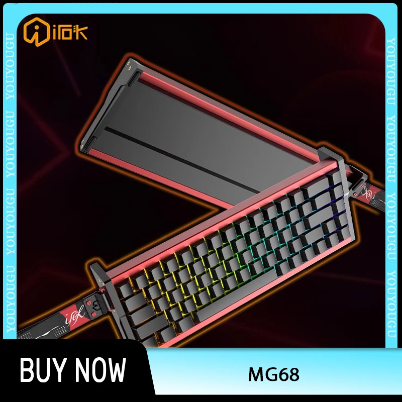 

Irok MG68 MAX Клавиатура с магнитным переключателем Irok Ace с механической клавиатурой Hot Swap RGB 8K Игровая клавиатура для киберспорта ПК Геймер