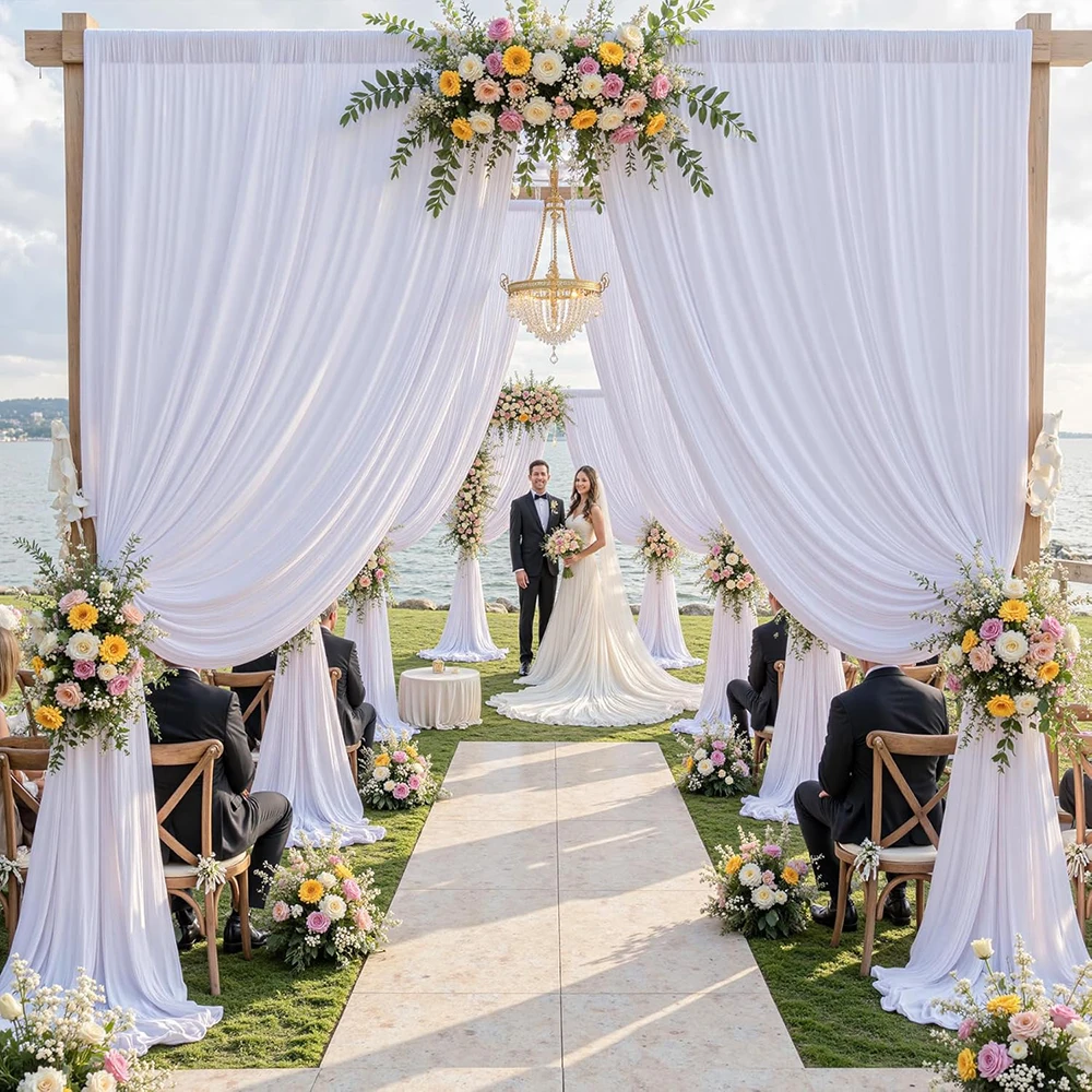 1 Stück Faltenfreier Hintergrundvorhang für Hochzeit, Brautparty, Babyparty, Foto, Bühnenhintergrund, Stoffdekoration für Geburtstagsfeiern – Detail 12