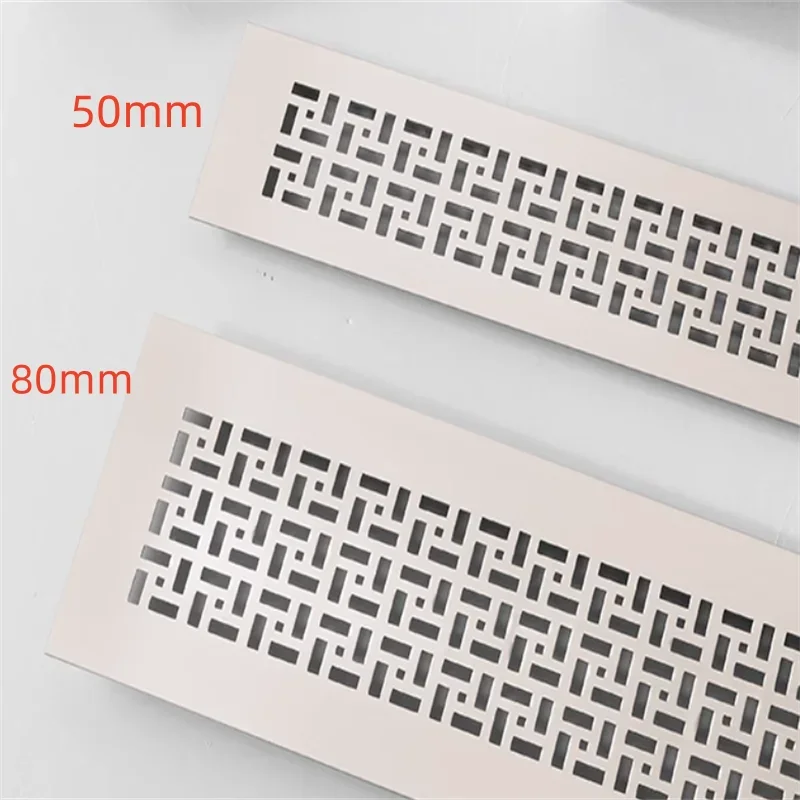 1pcs 50ｍｍ 80mm Premium Wide Square Rectangle Aluminum Air Vent Ventilator Grille Cover Air Conditioner Closet Shoe Cabinet