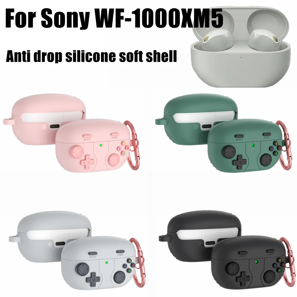 Estilo Cartoon Silicone Fone de Ouvido, 3D Fone de Ouvido Capa Protetora, Dustproof Game Console Styling para Sony WF-1000XM5