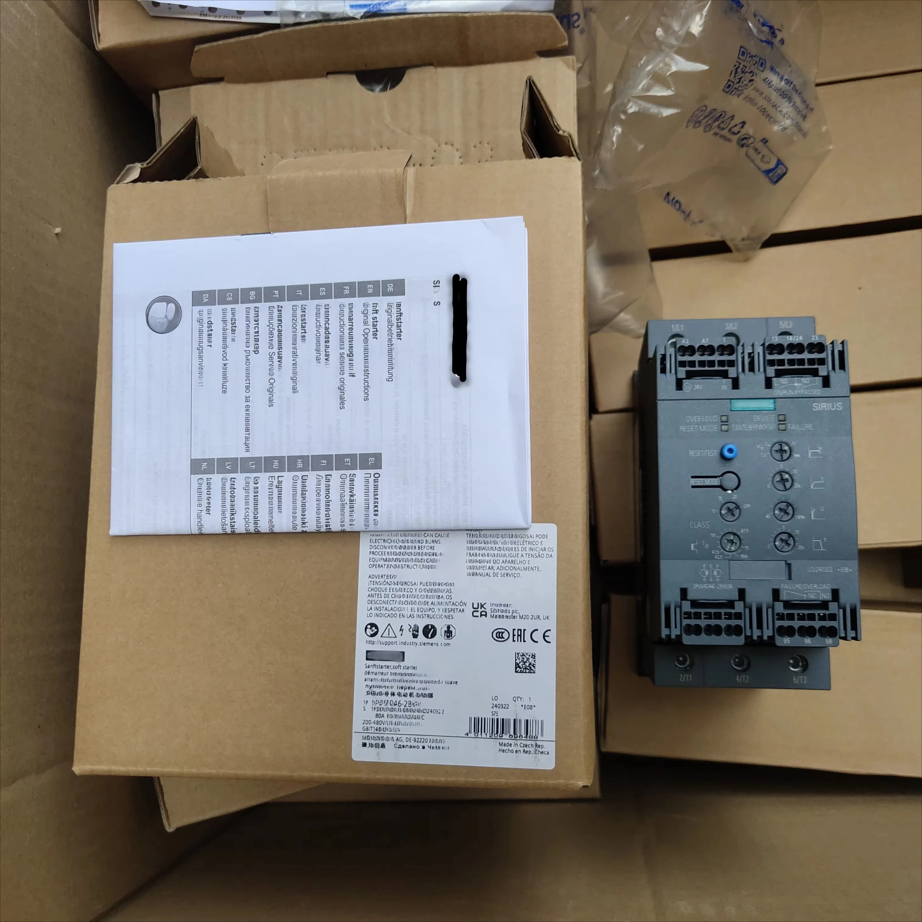 Brand Soft Starter 3 Phase Motor Soft Starter 132KW 400V air Conditioner Soft Starter 3RW5544-6HA14 Good Price