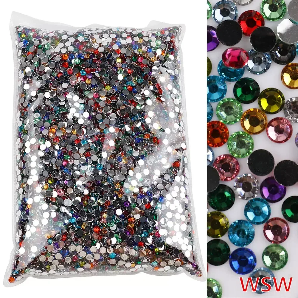 Color mixing2mm-6mm resin rhinestone clothing decoration, non hot melt crystal nail decoration, flat back adhesive rhinestone