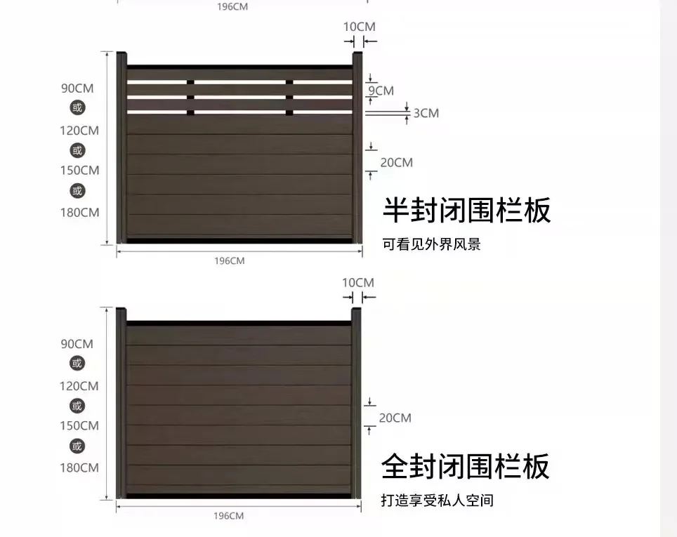 High quality outdoor wpc composite decking board crack-resistant garden fence