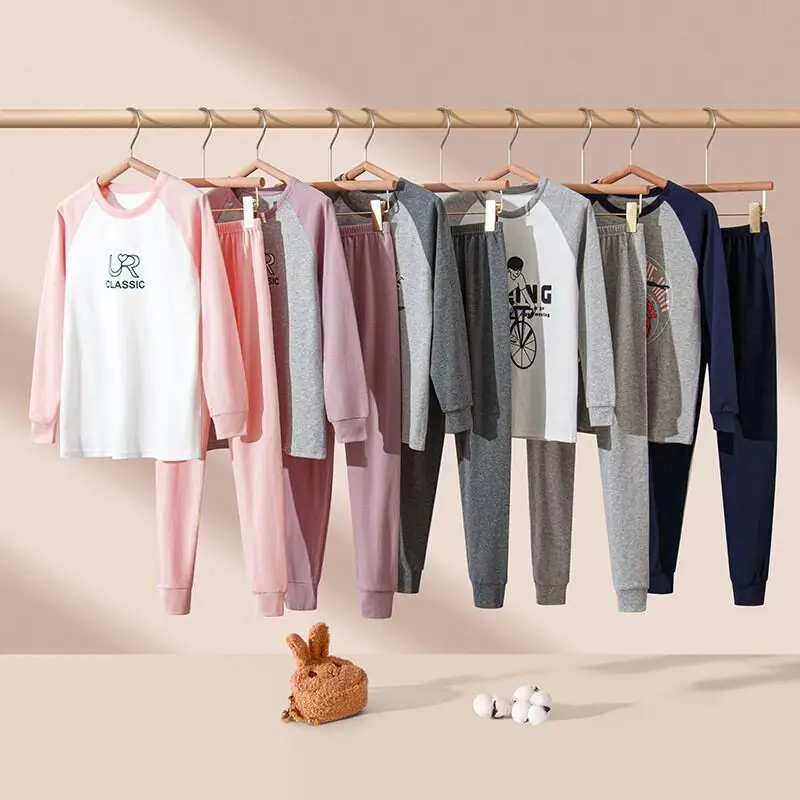 الخريف السراويل منتصف العمر الأطفال ملابس المنزل الفتيات القطن الخالص الشتاء الطالبات ملابس اخلية حرارية مجموعة الفتيات سنوسويت #4