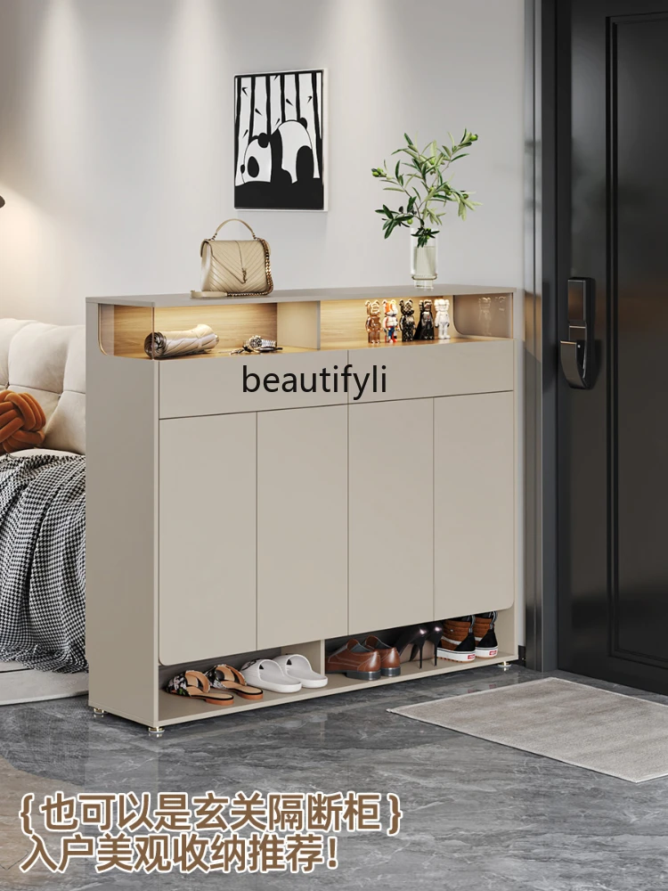 Shoe Cabinet Door Large Capacity Integrated Wall Hallway Storage Cabinet Floor Hallway