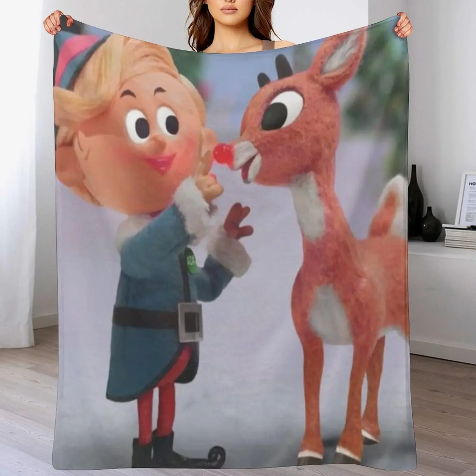 Elf and Reindeer|DreamscapesbyTeresa Throw Blanket Luxury St Designers Sofa Quilt Blankets