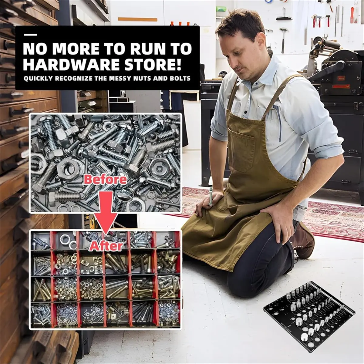 

НОВИНКА 2026: Инструмент для проверки резьбы гаек и болтов (42 размера) с 19 стандартными и 15 метрическими размерами, 8 калибровочных сверл, идентификатор резьбы болтов и гаек