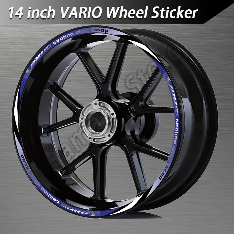 

14" Reflective Motorcycle Sticker Wheel Rim Hub Decals For For HONDA VARIO 160 125 150 Vario160 Vario150 Vario125