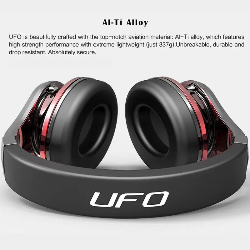 Bluedio U UFO Bluetooth Headphone PPS8 3D Surround Sound HD Wireless Headphone With Mic Over-ear Wired Earphone TWS Headsets view 4