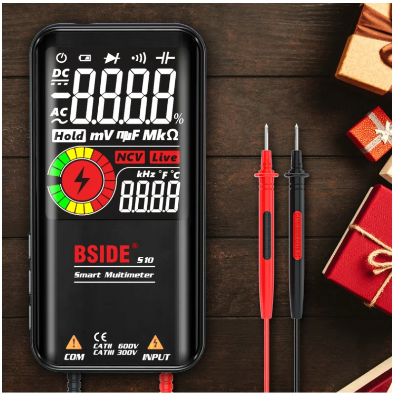 BSIDE S10 High precision Digital Smart Multimeter Color LCD Display 9999 Digital DC AC Voltage Capacitor Ohm Diode NCV Hz Tester