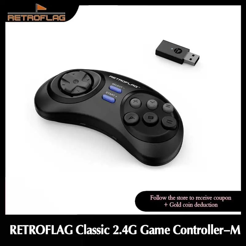 

Классический игровой контроллер RETROFLAG 2,4G-M беспроводной геймпад, совместимый с Switch, Windows, MD mini/mini 2 и Raspberry Pi