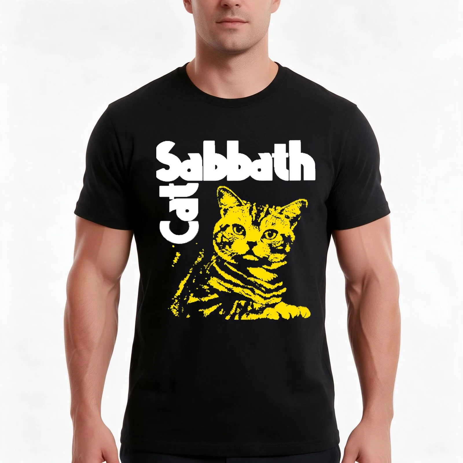 Lucky Massive Extensive Touring Cat Sabbath Funny Gifts Men Cool Gifts T-Shirt, Summer Casual Cotton Tee, Vintage Graphic Print