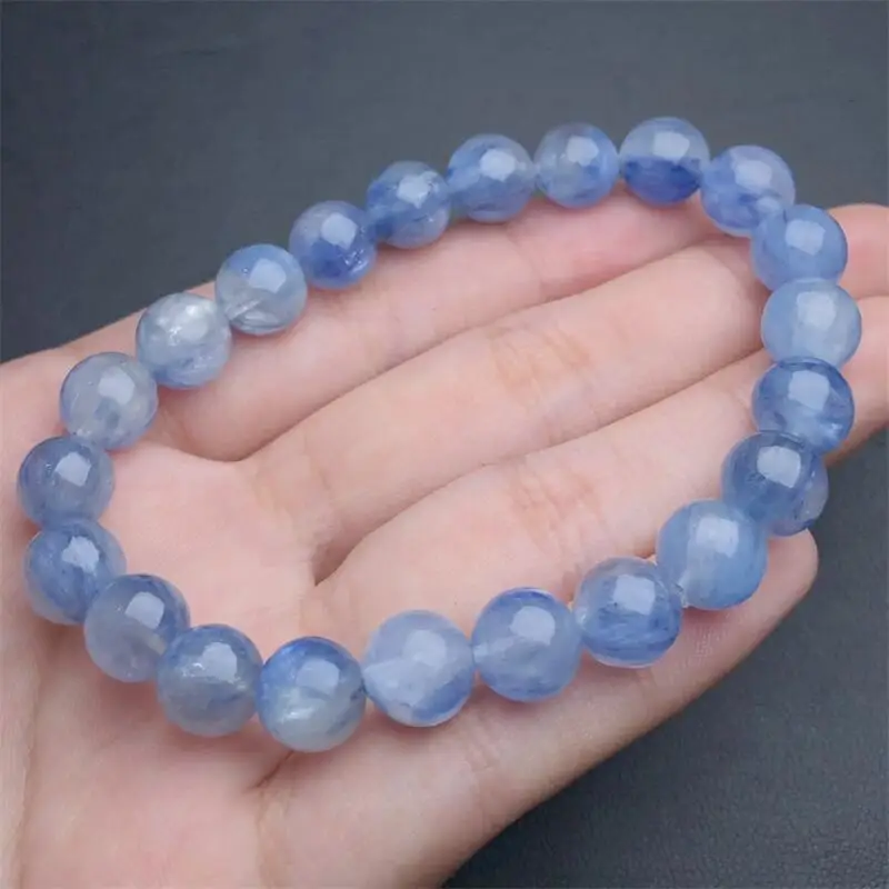 8.5MM Natural Jade Kyanite Bracelet Handmade Fortune Energy Bangle Mineral Woman Amulet Jewelry Gift 1PCS