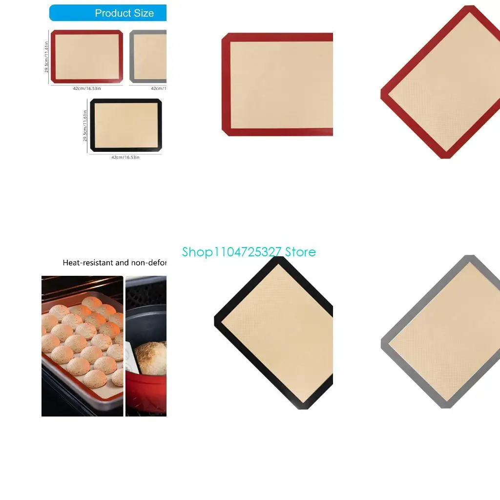 D8KF Macaron Colored Nonstick Silicone Baking Mat Efficient Oven Safe Kitchen Essential