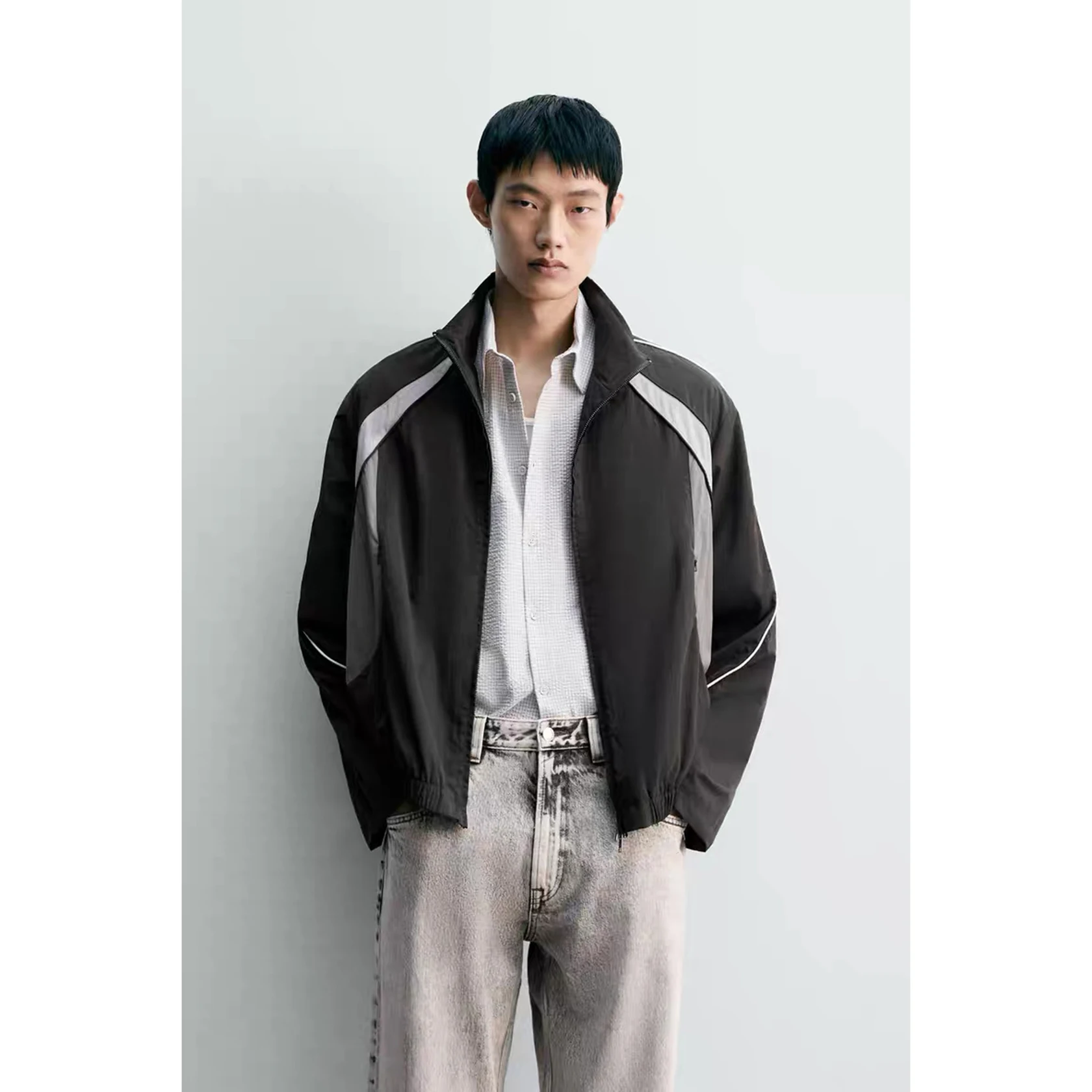 

Новое поступление, осень 2021, мужская верхняя одежда Jaet, техническая ткань, цветная лоскутная одежда для колледжа, длинная застежка-молния