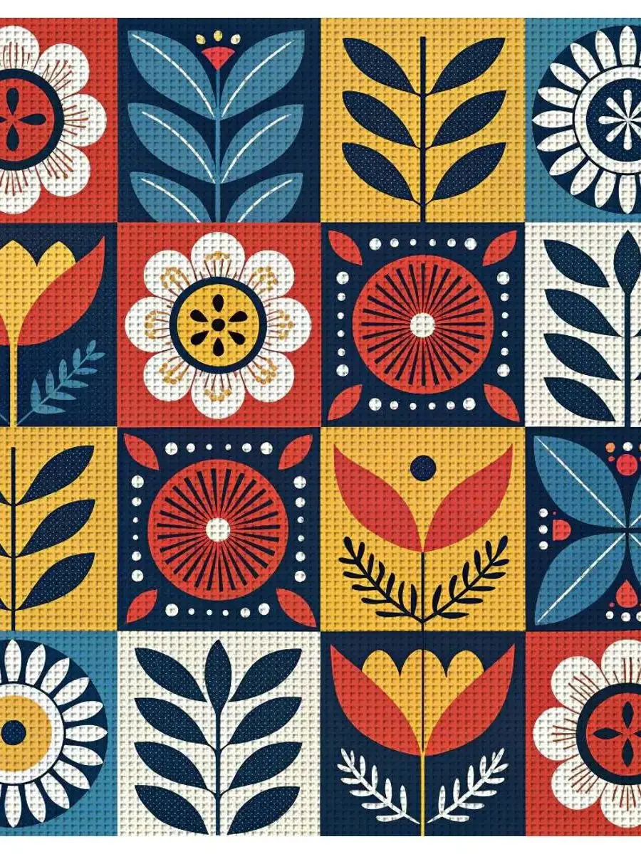 1 Stück 40X40CM/15,74 Zoll Blumenmuster Kreuzstich-Set DIY-Kit 11CT/14CT DIY Stickerei-Set DIY Kreuzstich-Set Zubehör – Detail 1