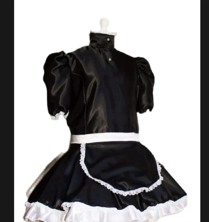 Gothic French Sexy Sissy New Hot Selling Black Maid Costume Customization