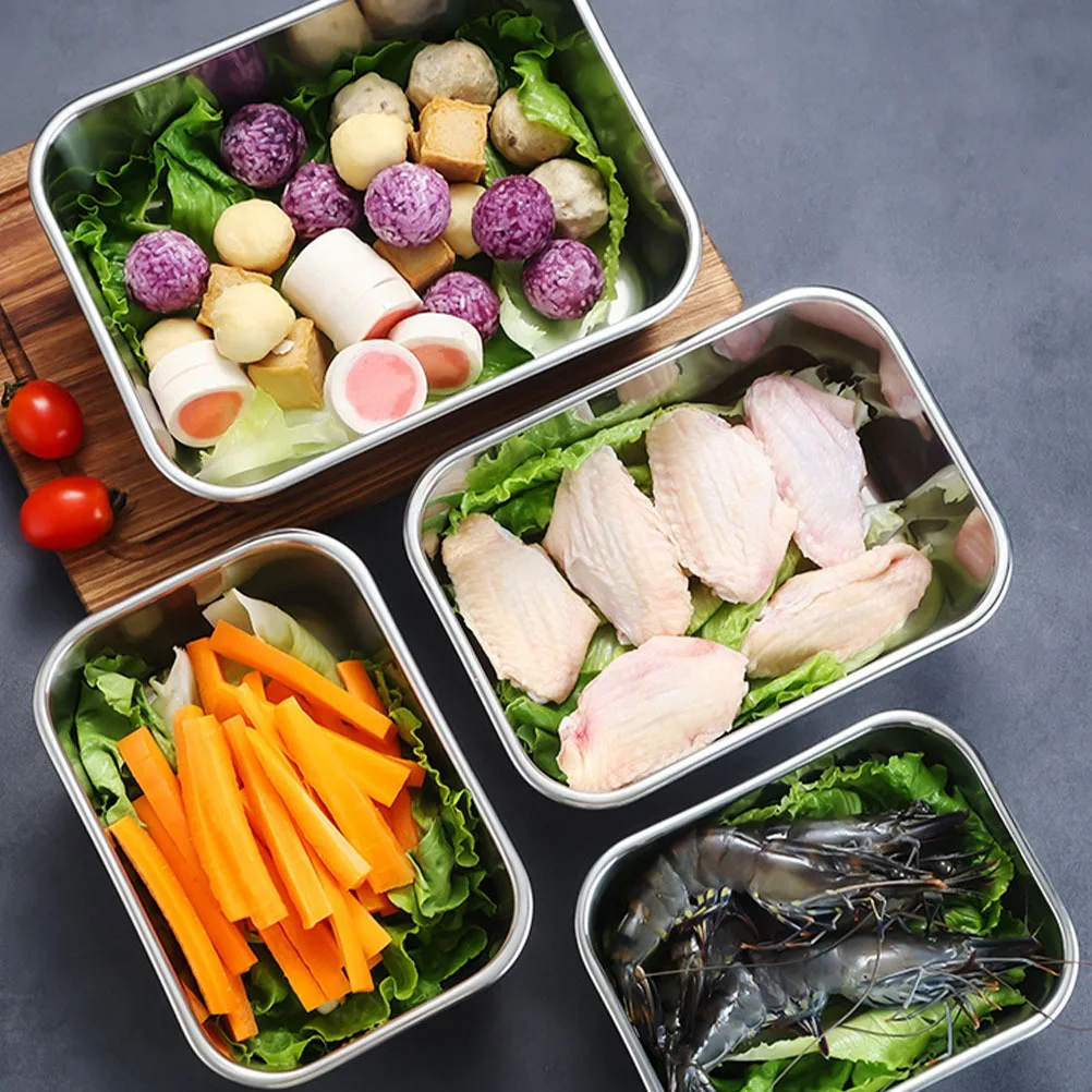 

304 Stainless Steel Tray Multi-Purpose Food Serving Plate For Sushi Dessert Hot Pot Vegetables Fruits Appetizers