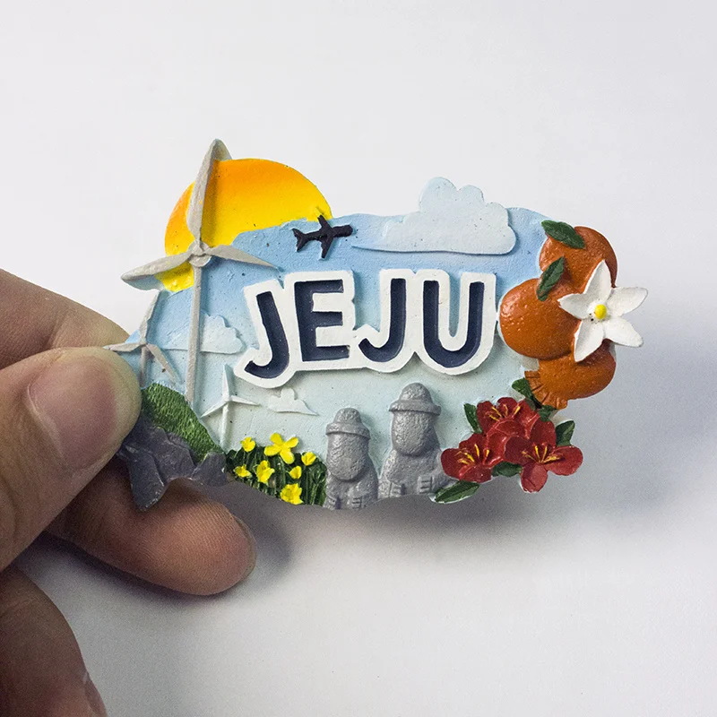 

Jeju Island, South Korea 3D resin refrigerator sticker, office, home kitchen decoration gift