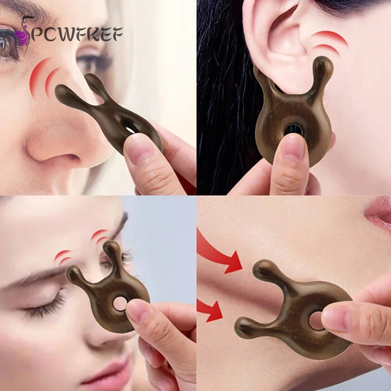 

Sandalwood Hollow Out Nose Massager Promote Blood Circulation Trigger Point Reduce Puffiness Nose Lifting Gua Sha Tool