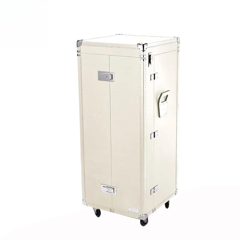 

Light luxury designer high-end solid wood leather wine cabinet, villa home creative high-end safe