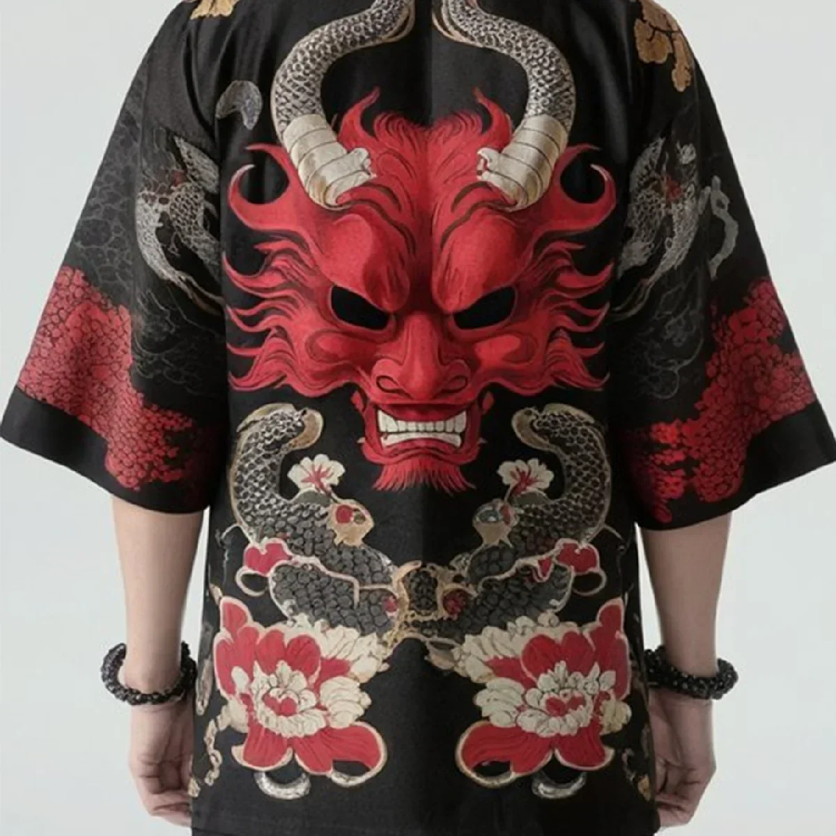 Men's Kimono Carigan Demon Samurai Kimono Shirt Japa Nese Kimono Yukata Harajuku For Men Traditional Haori Kimono wo Mie