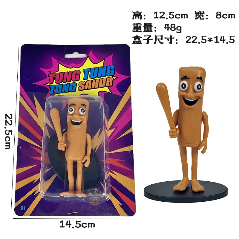 

3D Printing tungtungsahur tralalo Anime figures parody figurine models shark wooden stick figurines, desktop ornaments, toys