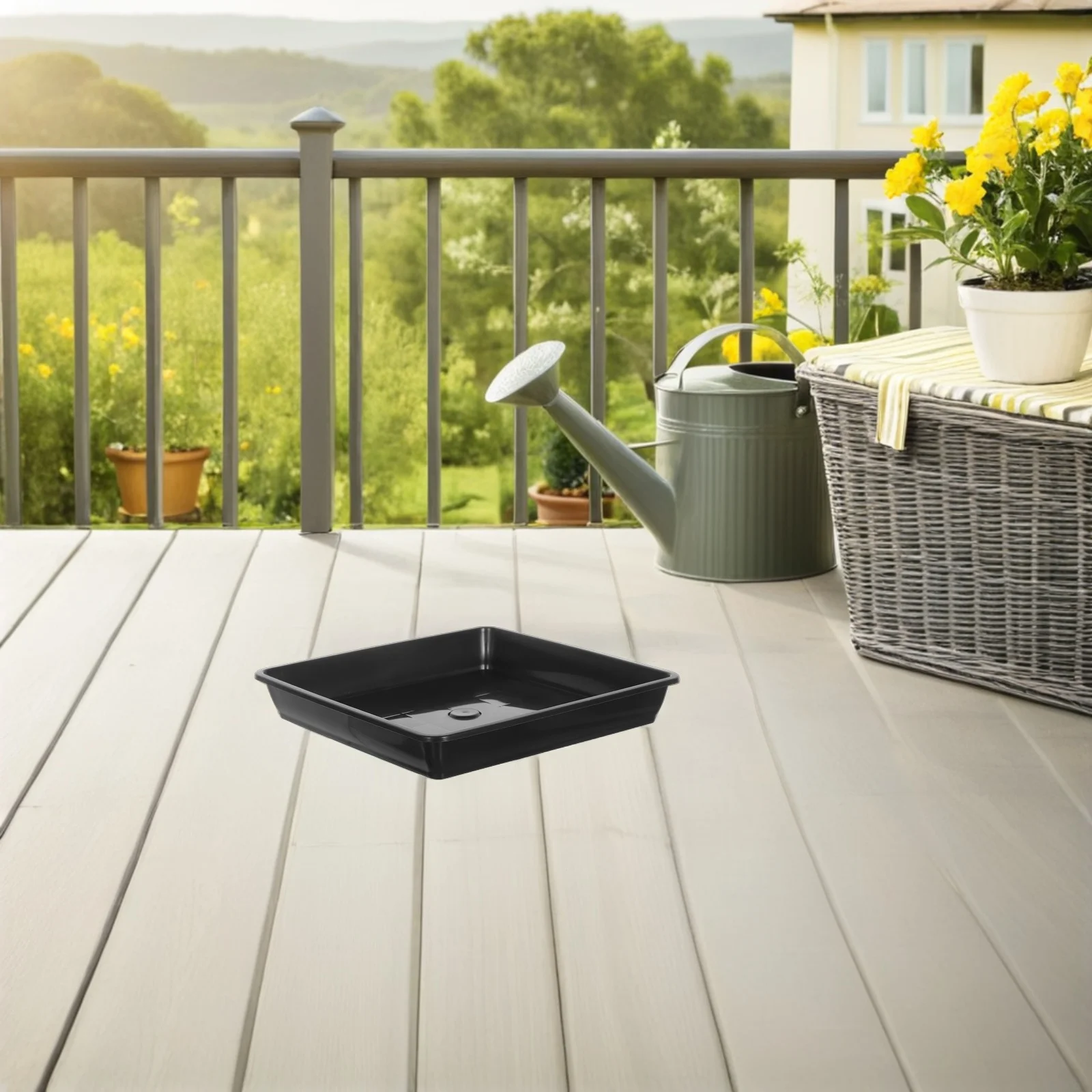 

12 Pcs Flower Pot Bottom Mat Plant Pots Indoor Square Planter Liner Plates for Plants Plastic Saucers Outdoors