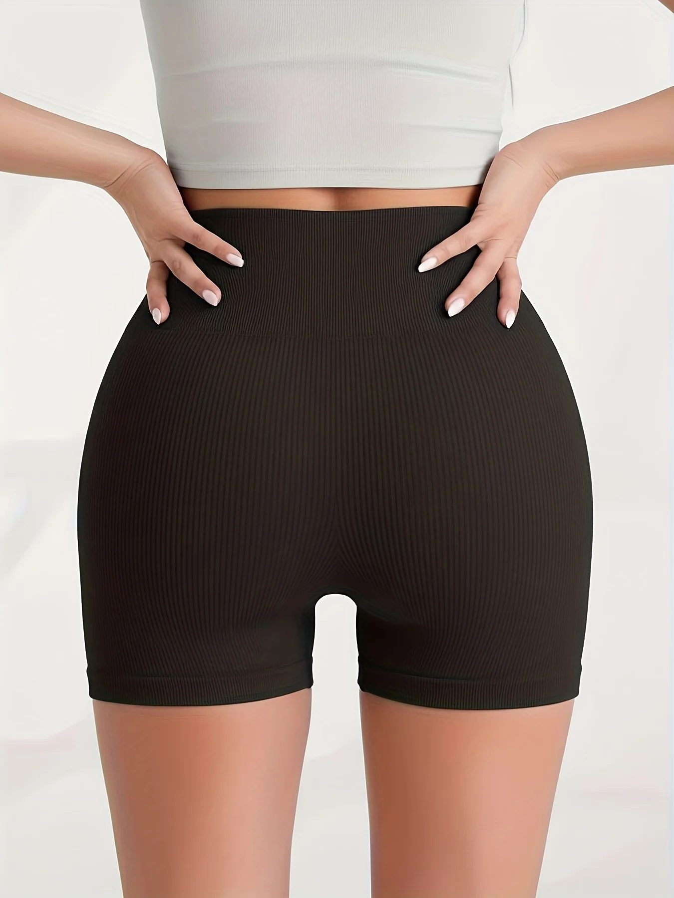 Naadloze compressiesportshorts met hoge taille voor dames Bilverbeterende casual stijl Outdoor Fitness Yoga Multifunctionele shorts