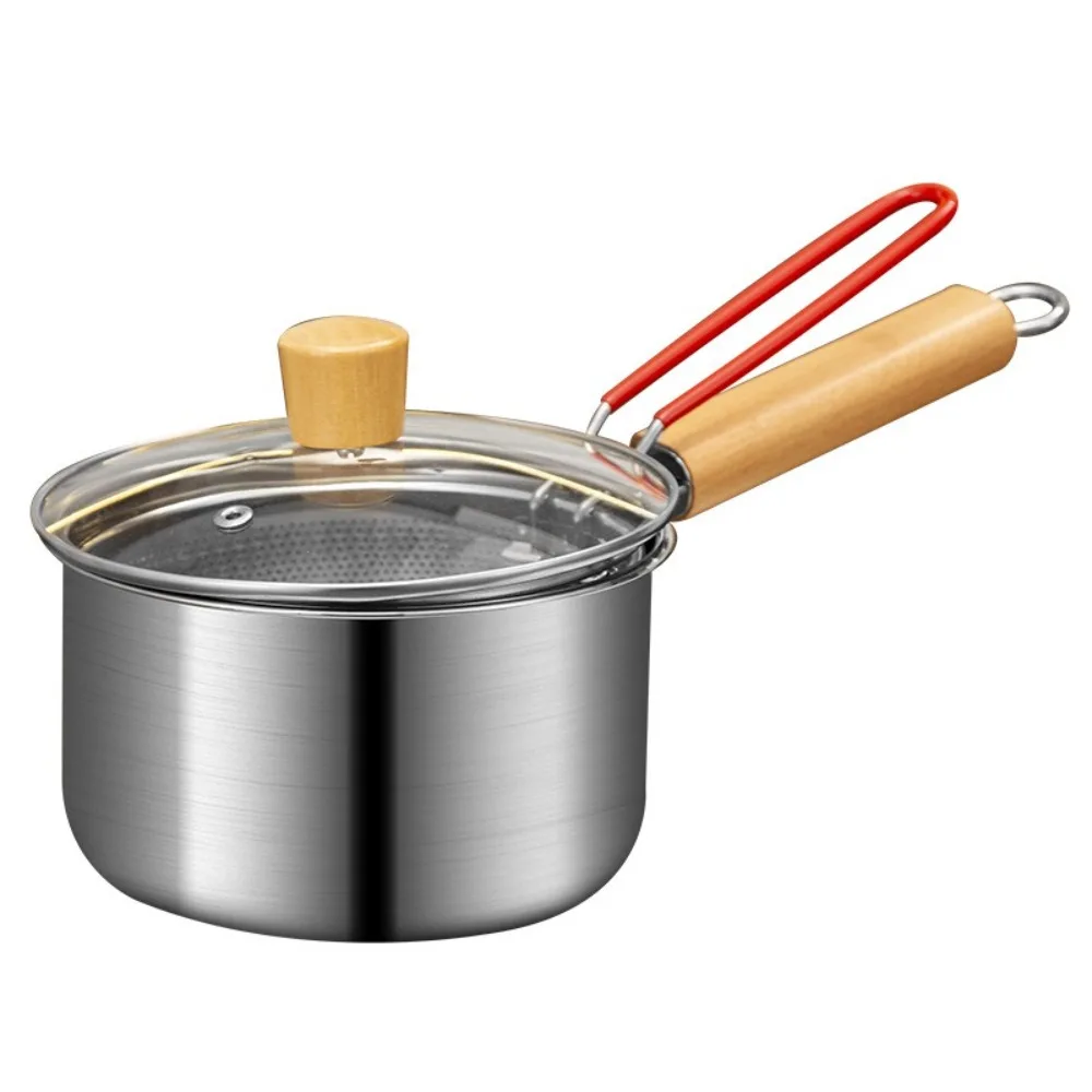 

Portable Stainless Steel Fryer Pot Mini Oil Saving Saucepan Durable with Basket and Lid Deep Cooking Pot for Kitchen Cooking